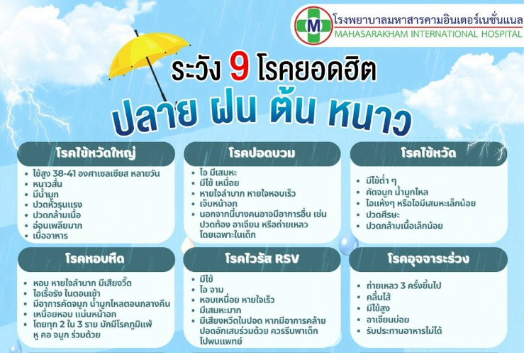 9 โรคยอดฮิตช่วงปลายฝนต้นหนาว