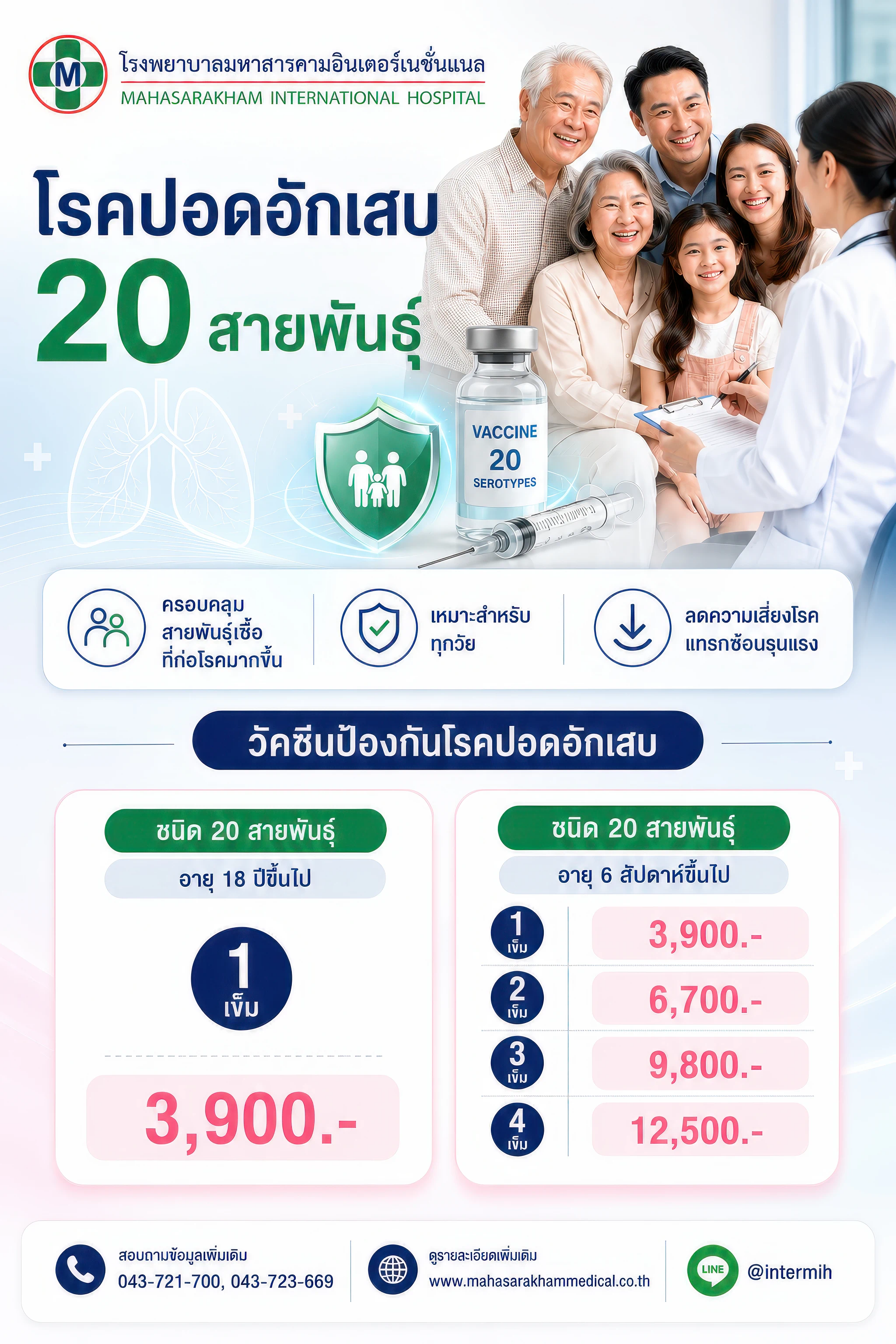 วัคซีนป้องกันโรคปอดอักเสบ 20 สายพันธุ์